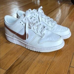 White and Brown Nike Sneakers
